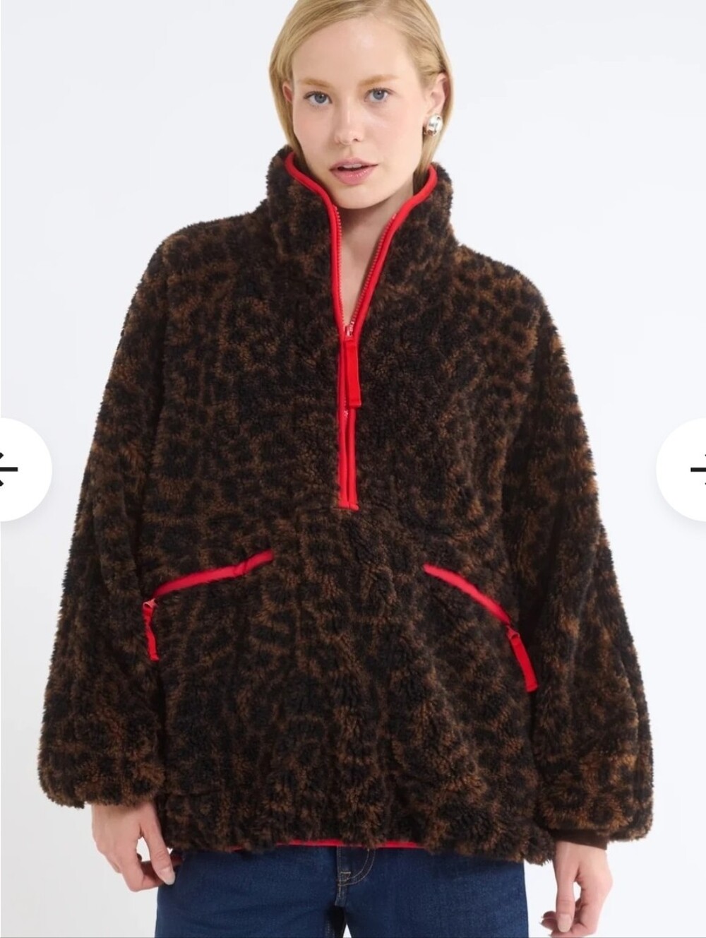 RUMORED Sun Valley Sherpa Leopard Print Size M/L $158.00